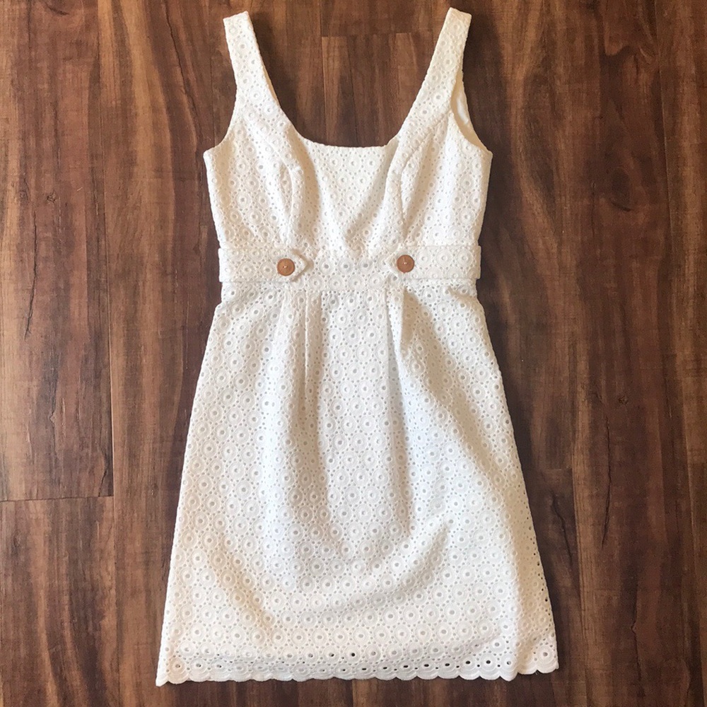 Neiman Marcus Shoshanna White Eyelet Dress
